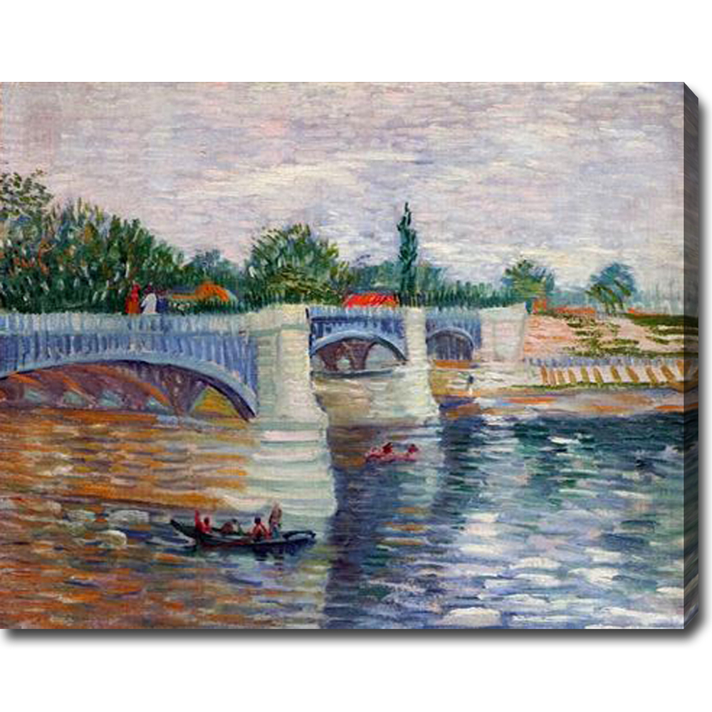 The Seine with the Pont de la Grande Jatte-Vincent Van Gogh oil on canvas